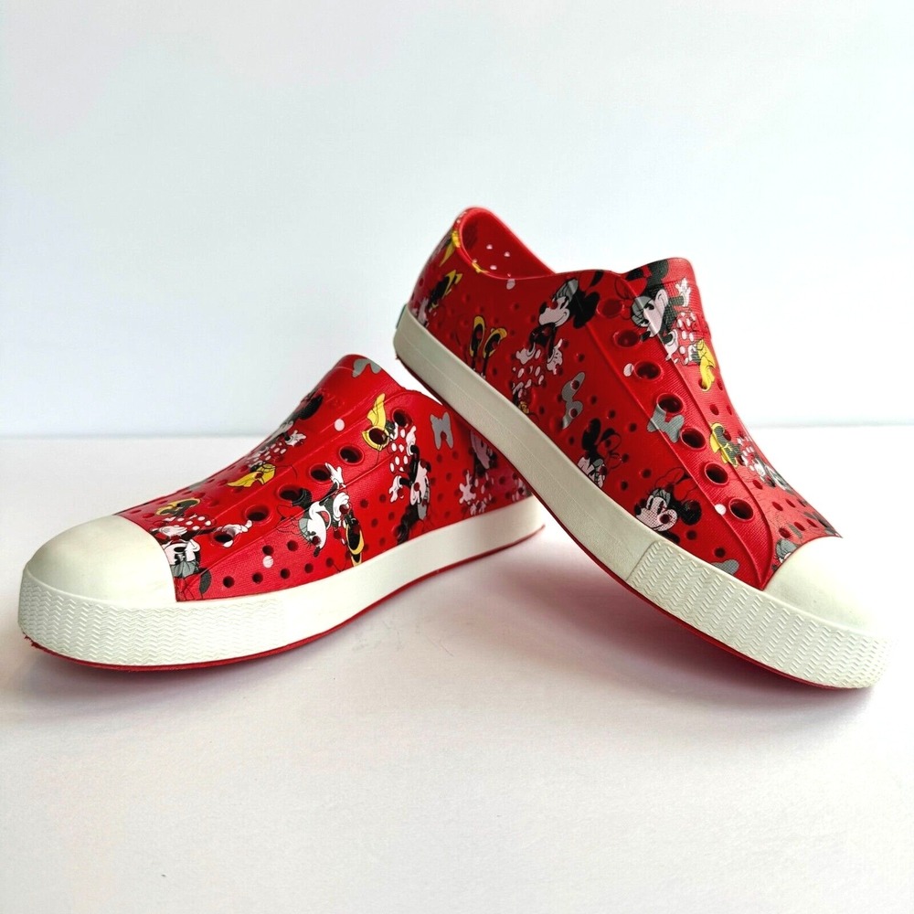 Native Jefferson Disney Minnie Mouse Shoe Women 5 Red Slip On Waterproof Sneaker